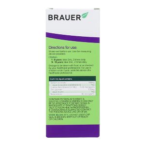 Siro Brauer Baby & Kids Liquid Zinc bổ sung kẽm, vitamin C, D3 cho bé chai 200ml