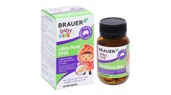 Brauer Ultra Pure DHA hỗ trợ trí não, bổ mắt cho bé chai 60 viên