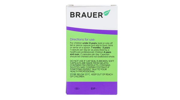 Brauer Ultra Pure DHA hỗ trợ trí não, bổ mắt cho bé chai 60 viên