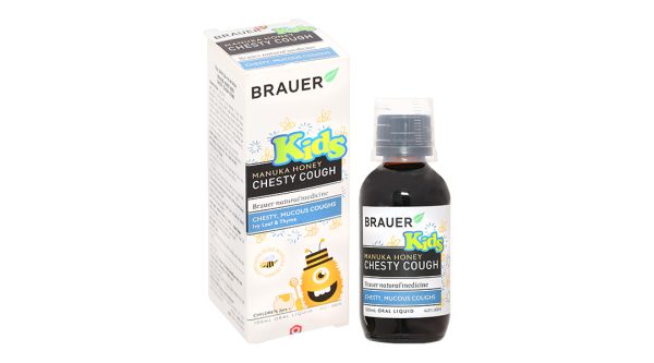 Siro Brauer Kids Manuka Honey Chesty Cough hỗ trợ giảm ho chai 100ml