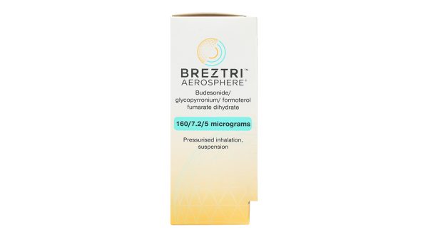 Thuốc xịt Breztri Aerosphere 160/7.2/5mcg trị bệnh phổi tắc nghẽn mạn tính chai 120 liều