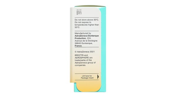 Thuốc xịt Breztri Aerosphere 160/7.2/5mcg trị bệnh phổi tắc nghẽn mạn tính chai 120 liều