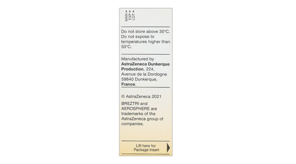 Thuốc xịt Breztri Aerosphere 160/7.2/5mcg trị bệnh phổi tắc nghẽn mạn tính chai 120 liều