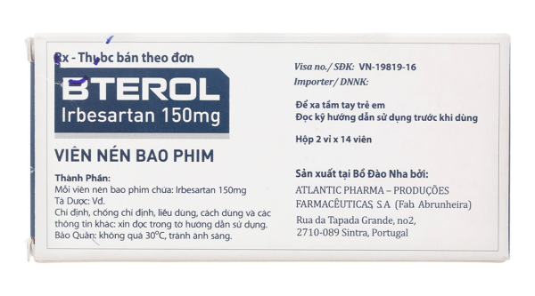 Bterol 150mg trị tăng huyết áp (2 vỉ x 14 viên)