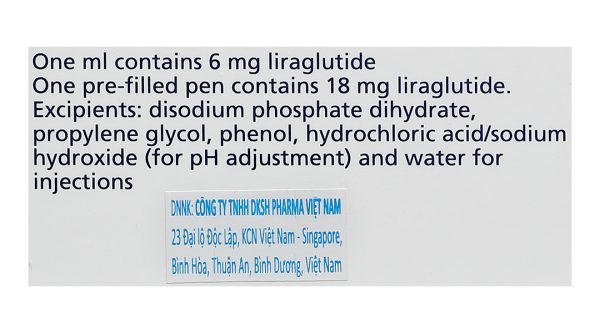 Bút tiêm Saxenda 6mg/ml giảm cân nặng, hỗ trợ cho chế độ ăn giảm calo (3 cây x 3ml)