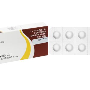 Cadglim 4 trị đái tháo đường tuýp 2 không phụ thuộc insulin (3 vỉ x 10 viên)