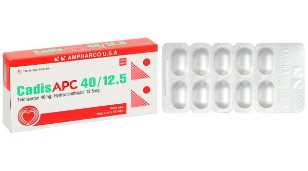 CadisAPC 40/12.5 điều trị tăng huyết áp nguyên phát (3 vỉ x 10 viên)
