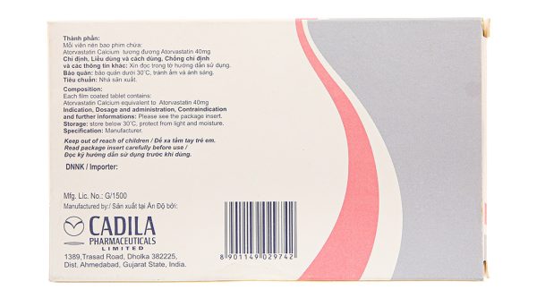 Caditor 40 trị tăng cholesterol huyết (3 vỉ x 10 viên)