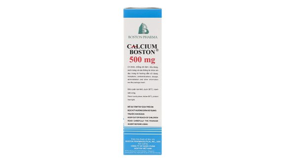 Viên nén sủi bọt Calcium Boston 500mg trị loãng xương, nhuyễn xương tuýp 20 viên
