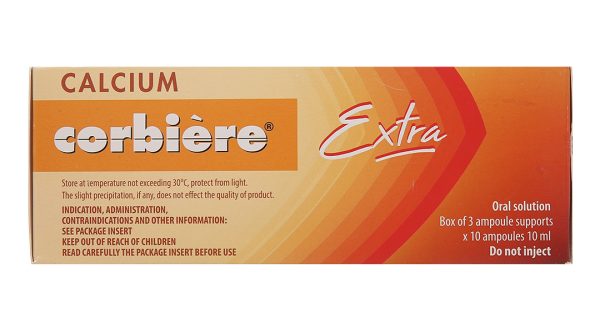 Dung dịch uống Calcium Corbière Extra điều trị loãng xương, còi xương (30 ống x 10ml)