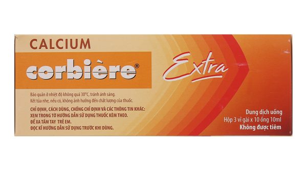 Dung dịch uống Calcium Corbière Extra điều trị loãng xương, còi xương (30 ống x 10ml)
