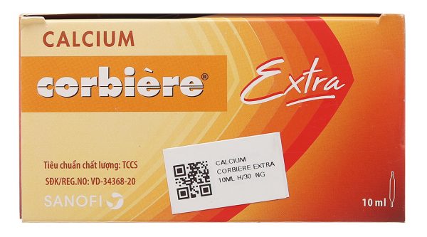 Dung dịch uống Calcium Corbière Extra điều trị loãng xương, còi xương (30 ống x 10ml)