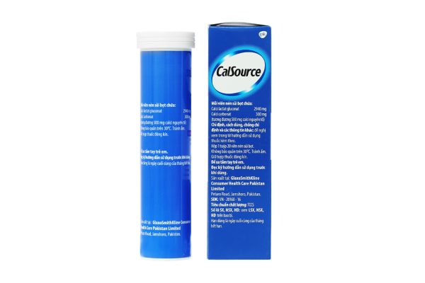 Viên nén sủi bọt CalSource bổ sung canxi tuýp 20 viên