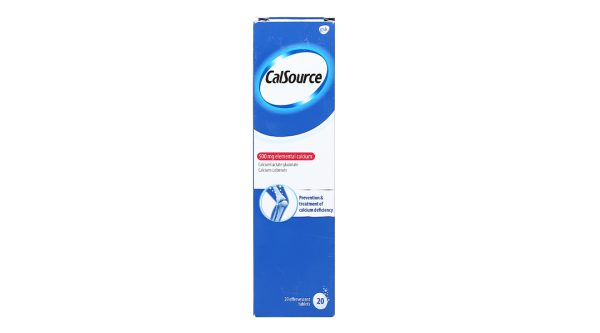 Viên nén sủi bọt CalSource bổ sung canxi tuýp 20 viên