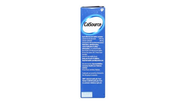 Viên nén sủi bọt CalSource bổ sung canxi tuýp 20 viên