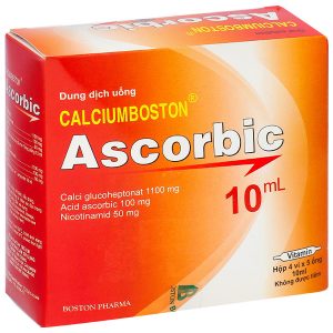 Dung dịch uống Calciumboston Ascorbic trị thiếu canxi, vitamin C (20 ống x 10ml)