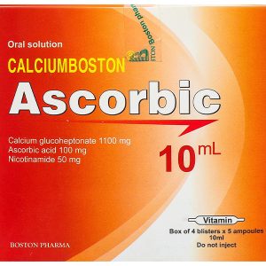 Dung dịch uống Calciumboston Ascorbic trị thiếu canxi, vitamin C (20 ống x 10ml)