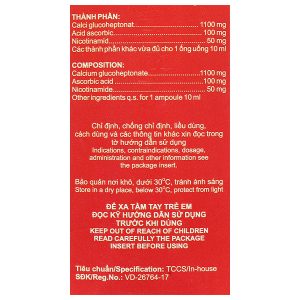 Dung dịch uống Calciumboston Ascorbic trị thiếu canxi, vitamin C (20 ống x 10ml)