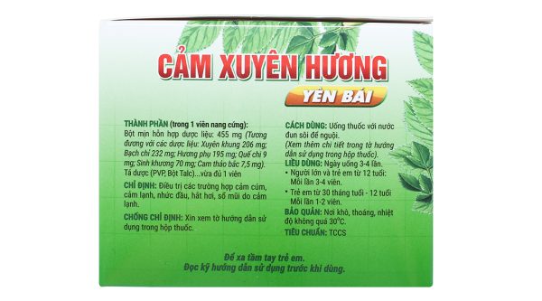 Cảm Xuyên Hương Yên Bái trị cảm cúm, cảm lạnh (10 vỉ x 10 viên)