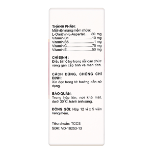 Camlyhepatinsof điều trị hỗ trợ trong rối loạn chức năng gan (12 vỉ x 5 viên)