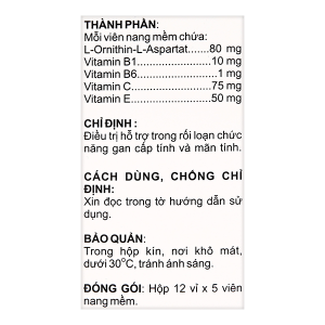 Camlyhepatinsof điều trị hỗ trợ trong rối loạn chức năng gan (12 vỉ x 5 viên)