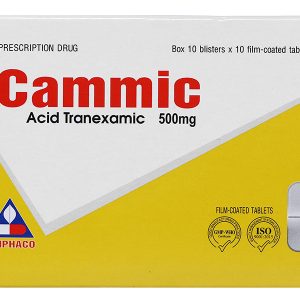 Cammic 500mg cầm máu, trị chảy máu tiêu firin (10 vỉ x 10 viên)