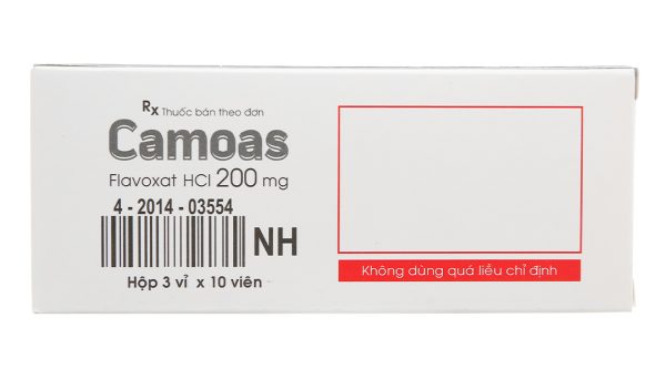 Camoas 200mg giảm triệu chứng tiểu khó, tiểu gấp, tiểu đêm (3 vỉ x 10 viên)