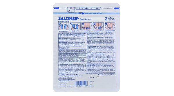 Cao dán Salonsip Gel-Patch (14cm x 10cm) giảm đau, kháng viêm cơ khớp (8 bao x 3 miếng)