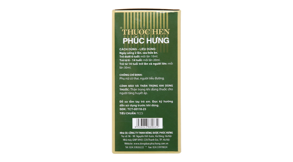 Cao lỏng Thuốc Hen Phúc Hưng trị hen suyễn, viêm phế quản chai 250ml