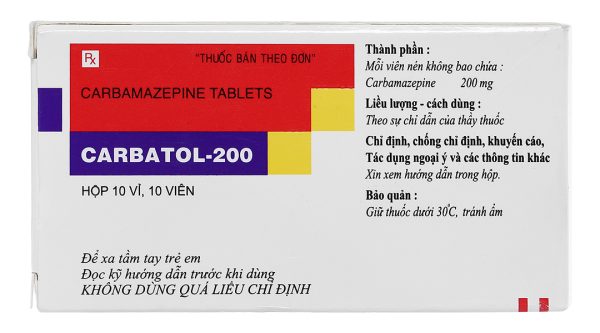 Carbatol-200 trị động kinh (10 vỉ x 10 viên)
