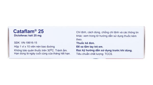 Cataflam 25mg giảm đau, kháng viêm xương khớp (1 vỉ x 10 viên)