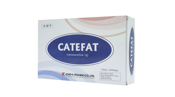 Dung dịch uống Catefat 1g trị thiếu carnitin nguyên phát và thứ phát (20 ống x 10ml)