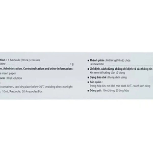 Dung dịch uống Catefat 1g trị thiếu carnitin nguyên phát và thứ phát (20 ống x 10ml)