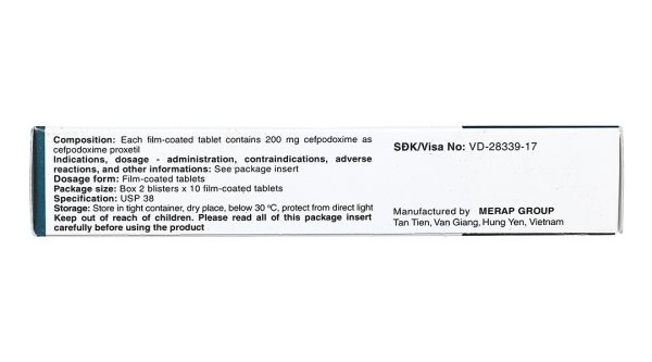 Cebest 200mg trị nhiễm khuẩn từ nhẹ đến trung bình (2 vỉ x 10 viên)