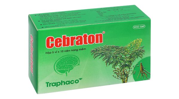 Cebraton phòng và điều trị suy giảm trí nhớ, suy nhược thần kinh (5 vỉ x 10 viên)