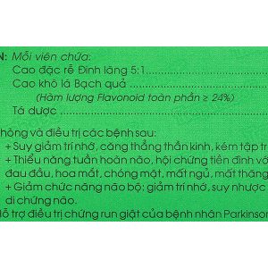 Cebraton phòng và điều trị suy giảm trí nhớ, suy nhược thần kinh (5 vỉ x 10 viên)