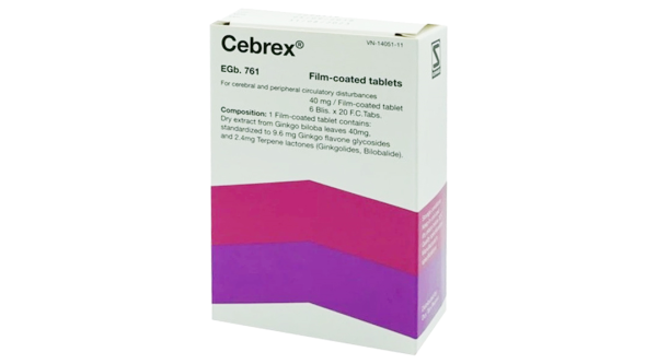 Cebrex 40mg điều trị rối loạn tuần hoàn não, tuần hoàn ngoại biên (6 vỉ x 20 viên)