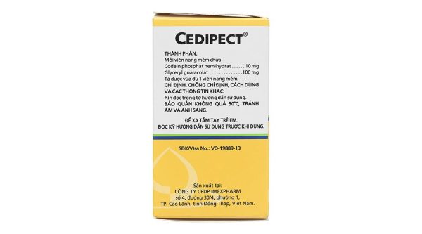 Cedipect trị triệu chứng ho khan hoặc kích ứng và giúp long đàm (10 vỉ x 10 viên)