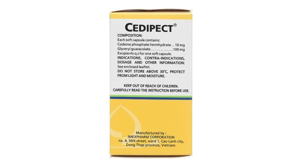 Cedipect trị triệu chứng ho khan hoặc kích ứng và giúp long đàm (10 vỉ x 10 viên)