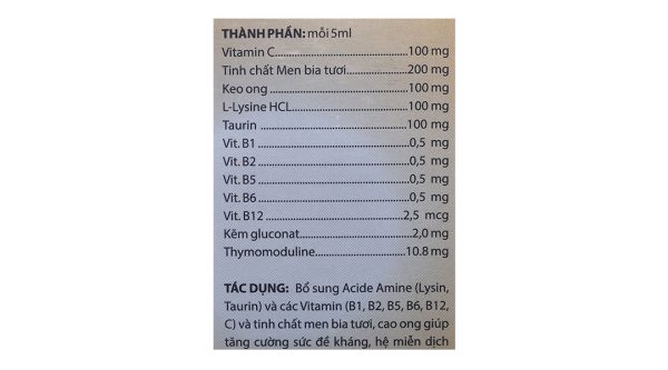 Siro Cee Thymo hỗ trợ tăng đề kháng chai 120ml