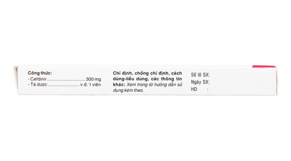 Cefdinir TV.Pharm 300mg trị nhiễm khuẩn (1 vỉ x 10 viên)