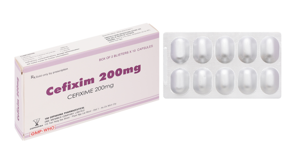 Cefixim Cophavina 200mg trị nhiễm khuẩn (2 vỉ x 10 viên)