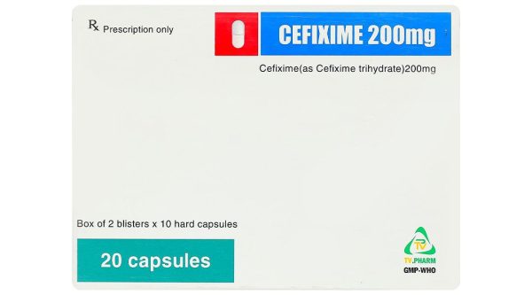 Cefixime 200 TV. Pharm trị nhiễm khuẩn (2 vỉ x 10 viên)