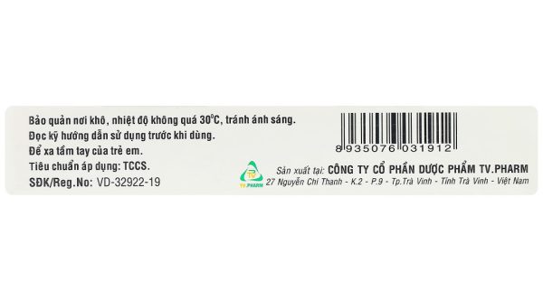 Cefixime 200 TV. Pharm trị nhiễm khuẩn (2 vỉ x 10 viên)