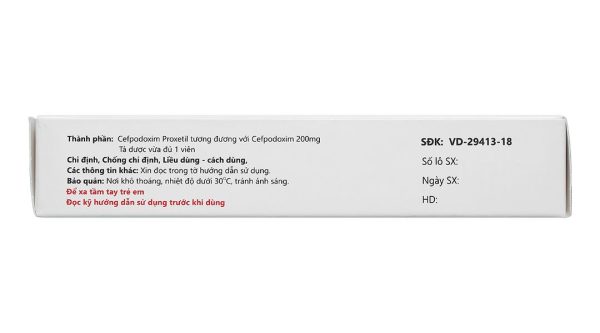 Cefpobiotic 200 điều trị nhiễm khuẩn (2 vỉ x 10 viên)