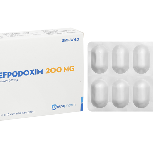 Cefpodoxim 200mg Euvipharm trị nhiễm khuẩn (1 vỉ x 10 viên)