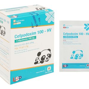 Bột pha hỗn dịch uống Cefpodoxim 100-HV trị nhiễm khuẩn (10 gói x 3g)