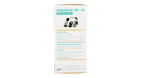 Bột pha hỗn dịch uống Cefpodoxim 100-HV trị nhiễm khuẩn (10 gói x 3g)