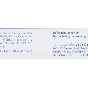 Cefuroxime Stada 500mg trị nhiễm khuẩn (2 vỉ x 5 viên)