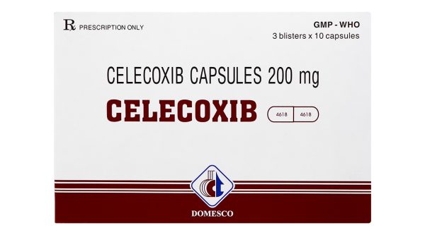 Celecoxib Domesco 200mg trị chứng thoái hóa khớp, viêm khớp dạng thấp (3 vỉ x 10 viên)